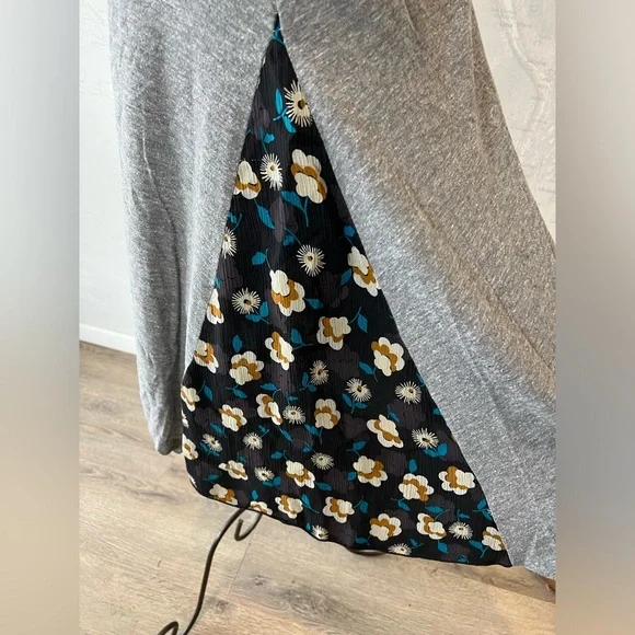 Anna Sui Silk Floral Inset Shark Bite Hem Tank Mini Dress M/L - Picture 2 of 7